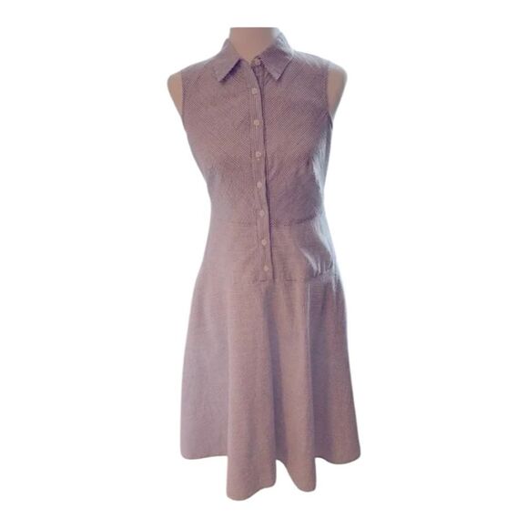 Donna Morgan Women's Sleeveless Midi-Length Seersucker Shirt Dress | 12 - Picture 1 of 7